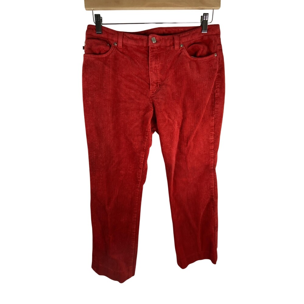 Ralph Ralph Lauren Pants Womens 10 Red Corduroy Straight Leg Cotton Chino 32x28